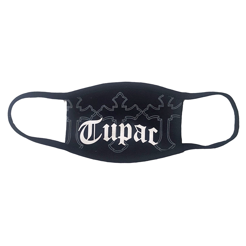 Tupac - Logo & Crosses Maske - Schwarz